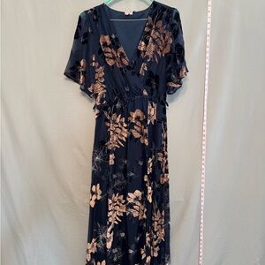 Baltic Born Navy and Beige Floral Maxi Dress